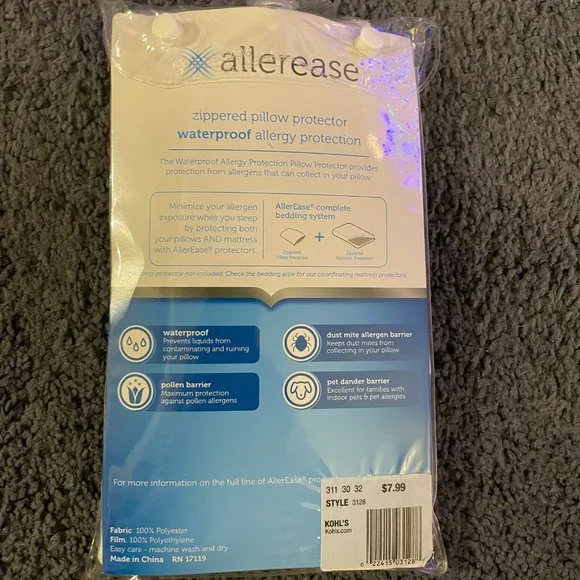 *NEW!!* Good Housekeeping *Allerease* Waterproof Zippered Pillow Protectors - Picture 3 of 4